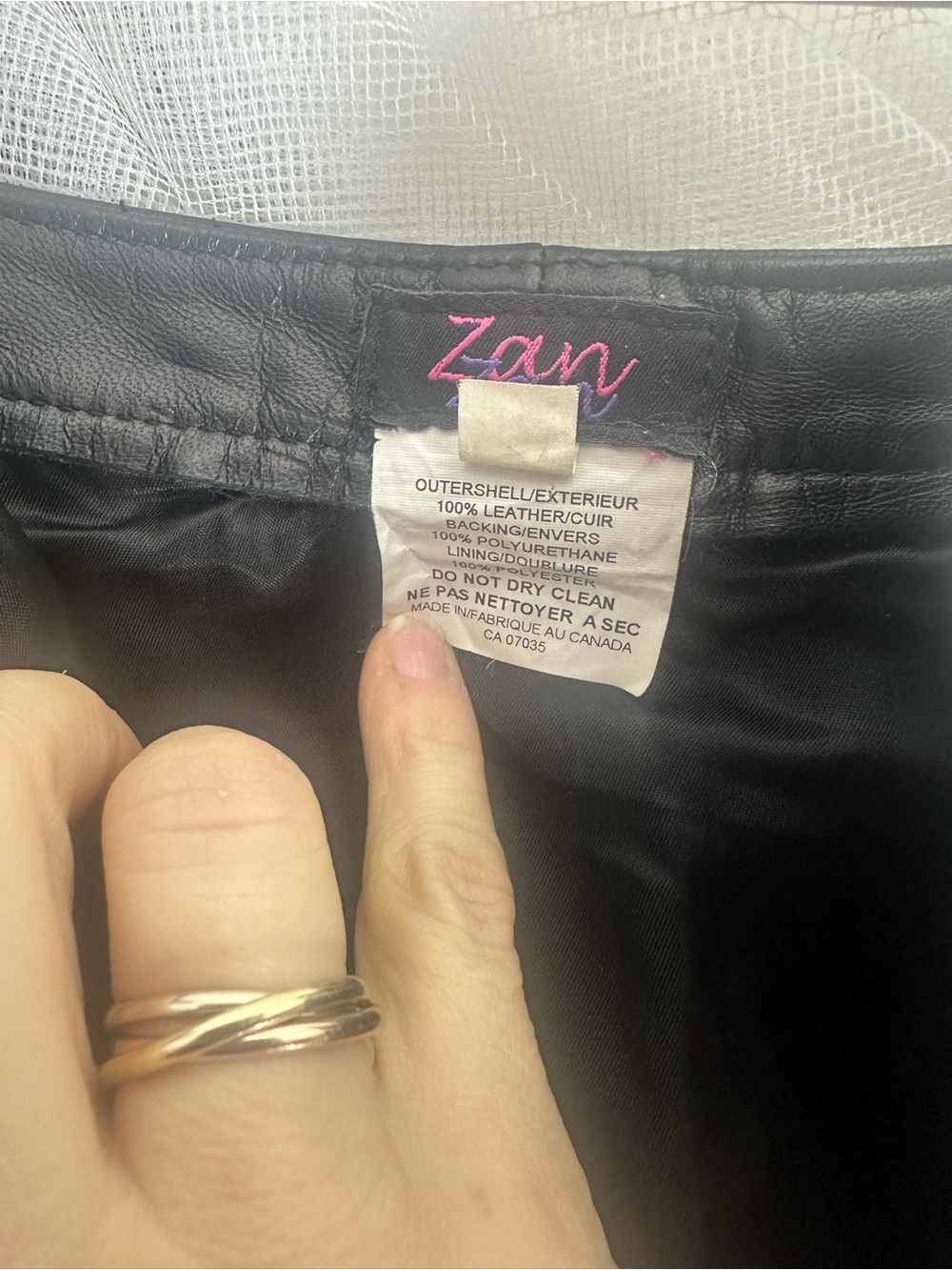 Black Leather Zip-Front A-Line Skirt - Picture 7 of 11